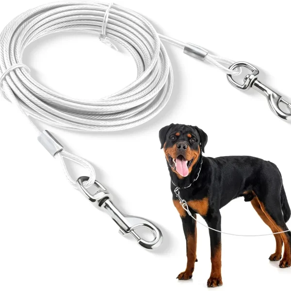 Double-headed Dog Tie Out Cable Leash.