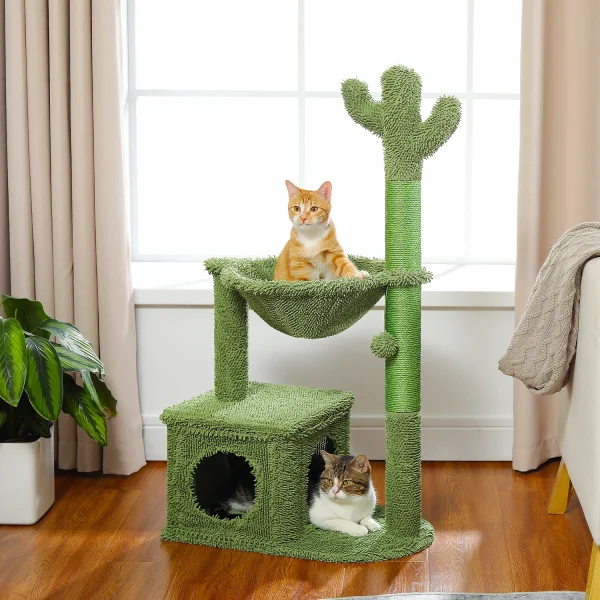Cactus Cat Tree with  Condo, Hammock